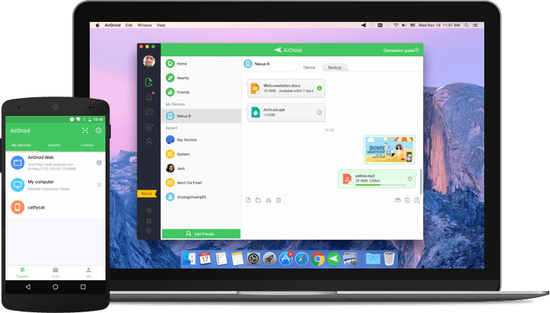 airdroid desktop on tablet